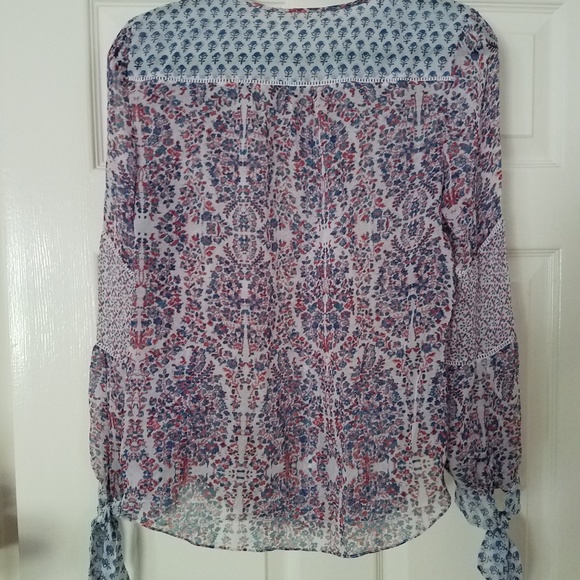 Rebecca Taylor Sheer Floral Long Sleeve Blouse - Picture 3 of 4